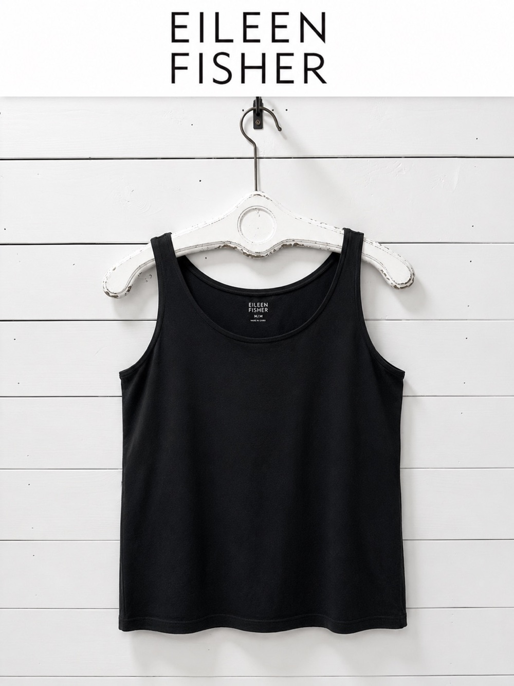 Eileen Fisher Organic Cotton Tank Top Black Size M